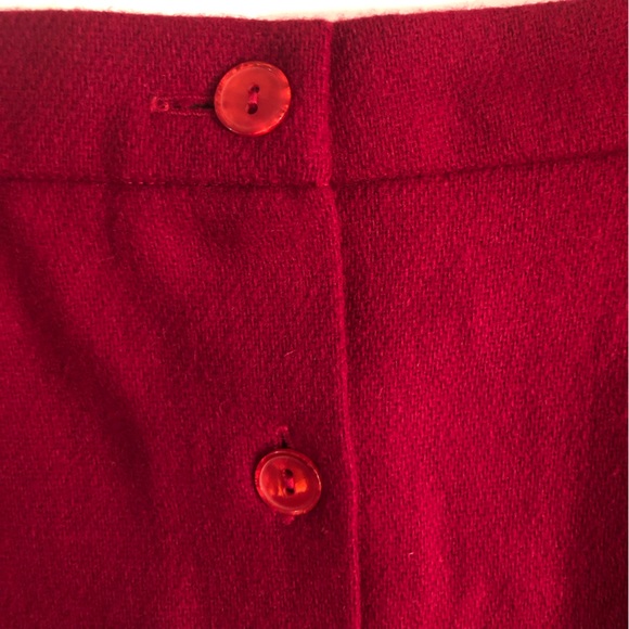 Margaret Smith Wool Skirt Womens 16 Button Down with lining Red - Picture 8 of 10